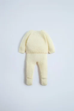 Niños ZARA 0 - 6 Meses·Punto|0 - 6 Meses·Leggings / Polainas<CONJUNTO JERSEY Y POLAINA CON LANA ALPACA