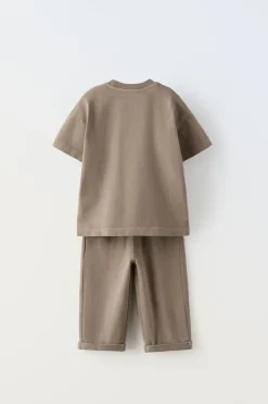 Niños ZARA 1½ - 6 Años·Camisetas|1½ - 6 Años·Pantalones / Leggings<CONJUNTO LISO CAMISETA Y PANTALÓN