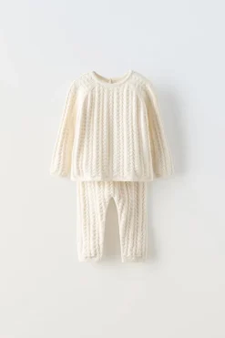 Niños ZARA 0 - 6 Meses·Punto|0 - 6 Meses·Leggings / Polainas<CONJUNTO PUNTO ALGODÓN SEDA