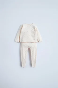 Niños ZARA 0 - 6 Meses·Camisetas|0 - 6 Meses·Leggings / Polainas<CONJUNTO RAMITAS