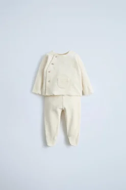 Niños ZARA 0 - 6 Meses·Camisetas|0 - 6 Meses·Leggings / Polainas<CONJUNTO RIZO CAMISETA Y POLAINA