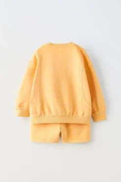 Niños ZARA 1½ - 6 Años·Sudaderas|1½ - 6 Años·Faldas / Bermudas<CONJUNTO SUDADERA Y BERMUDA LAVADO