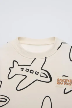 Niños ZARA 1½ - 6 Años·Sudaderas|1½ - 6 Años·Pantalones<CONJUNTO SUDADERA Y JOGGER AVIONES