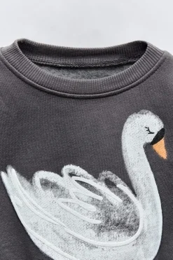 Niños ZARA 1½ - 6 Años·Sudaderas|1½ - 6 Años·Pantalones<CONJUNTO SUDADERA Y LEGGING FLARE CISNES