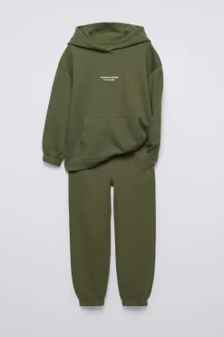 Niños ZARA 6 - 14 Años·Sudaderas|6 - 14 Años·Pantalones<CONJUNTO SUDADERA Y PANTALÓN JOGGER TEXTO BORDADO