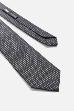 Best CORBATA 100% SEDA JACQUARD GEOMÉTRICO Hombre Accesorios