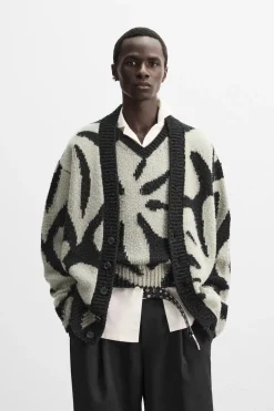 Best CÁRDGAN INTARSIA FLORAL X NANUSHKA Hombre Jerséis / Chaquetas