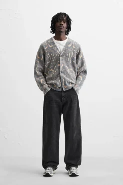 Fashion CÁRDIGAN ESTAMPADO ABSTRACTO Hombre Jerséis / Chaquetas