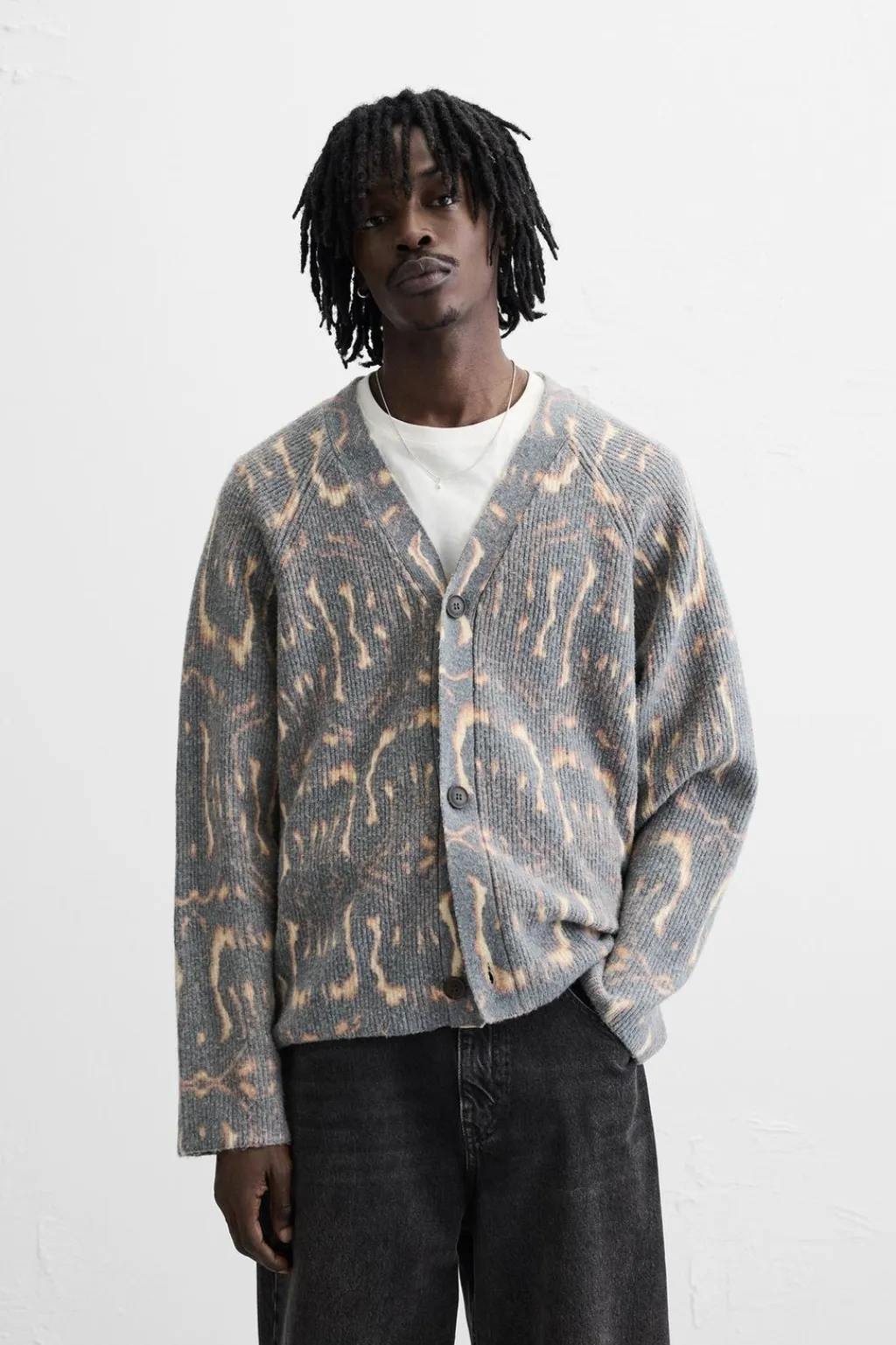Fashion CÁRDIGAN ESTAMPADO ABSTRACTO Hombre Jerséis / Chaquetas