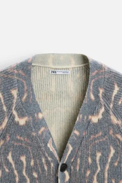 Fashion CÁRDIGAN ESTAMPADO ABSTRACTO Hombre Jerséis / Chaquetas