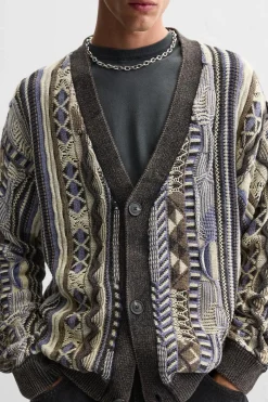 Fashion CÁRDIGAN JACQUARD ABSTRACTO Hombre Jerséis / Chaquetas