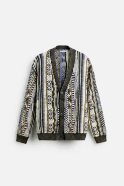 Fashion CÁRDIGAN JACQUARD ABSTRACTO Hombre Jerséis / Chaquetas