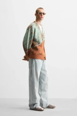 Sale CÁRDIGAN JACQUARD TEXTURA CEPILLADO Hombre Jerséis / Chaquetas