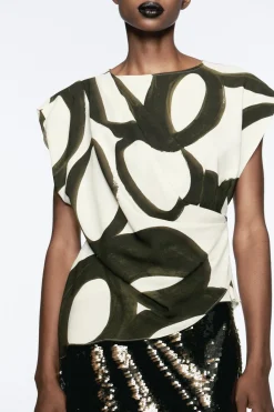 Discount CUERPO ESTAMPADO CRUZADO Mujer Tops / Bodies