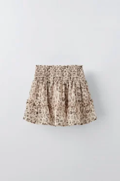 Niños ZARA 6 - 14 Años·Faldas / Bermudas<FALDA BERMUDA ANIMAL PRINT