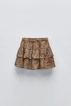 Niños ZARA 6 - 14 Años·Faldas / Bermudas<FALDA BERMUDA ANIMAL PRINT