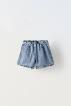 Niños ZARA 1½ - 6 Años·Jeans / Denim|1½ - 6 Años·Faldas / Bermudas<FALDA BERMUDA DENIM TABLAS