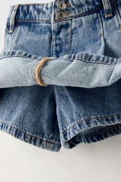 Niños ZARA 1½ - 6 Años·Jeans / Denim|1½ - 6 Años·Faldas / Bermudas<FALDA BERMUDA DENIM TABLAS