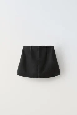 Niños ZARA 6 - 14 Años·Faldas / Bermudas<FALDA BERMUDA DENIM TABLAS