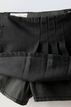 Niños ZARA 6 - 14 Años·Faldas / Bermudas<FALDA BERMUDA DENIM TABLAS