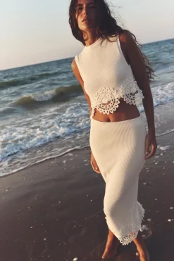 Fashion FALDA CANALÉ CROCHET Mujer Faldas / Shorts