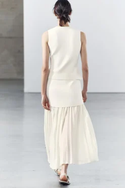 Sale FALDA COMBINADA PLISADA PUNTO Mujer Cárdigan / Jerséis|Punto