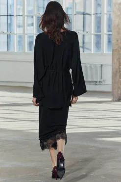 Outlet FALDA CON LANA BAJO ENCAJE Mujer Cárdigan / Jerséis|Punto