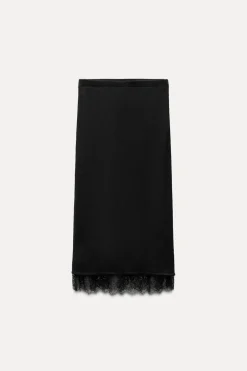 Outlet FALDA CON LANA BAJO ENCAJE Mujer Cárdigan / Jerséis|Punto