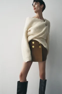 Fashion FALDA CORTA TABLAS BOTONES Mujer Faldas / Shorts