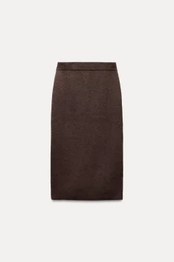 Outlet FALDA CRUZADA PUNTO LISO Mujer Cárdigan / Jerséis|Punto