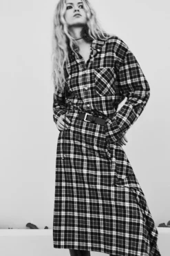 Discount FALDA CUADROS FRANELA CINTURÓN Mujer Faldas / Shorts