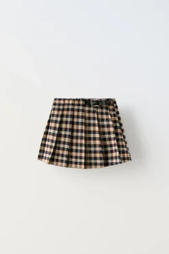 Niños ZARA 1½ - 6 Años·Faldas / Bermudas|6 - 18 Meses·Braguitas / Bermudas<FALDA CUADROS HEBILLA