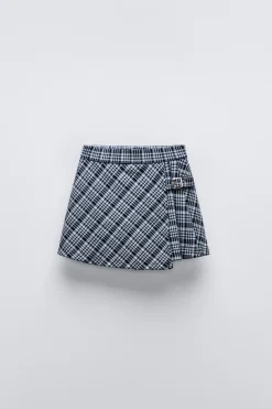 Niños ZARA 6 - 14 Años·Faldas / Bermudas<FALDA CUADROS HEBILLA