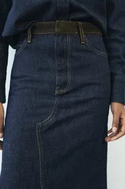 Online FALDA DENIM COMBINADA ZW COLLECTION Mujer Faldas / Shorts