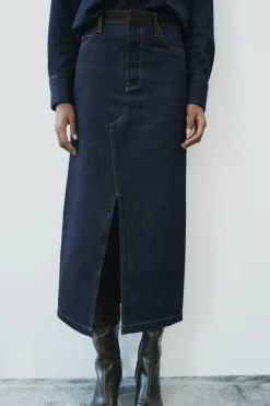 Online FALDA DENIM COMBINADA ZW COLLECTION Mujer Faldas / Shorts