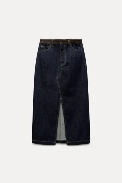 Online FALDA DENIM COMBINADA ZW COLLECTION Mujer Faldas / Shorts