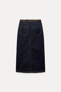 Online FALDA DENIM COMBINADA ZW COLLECTION Mujer Faldas / Shorts