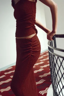 Fashion FALDA DRAPEADA TEXTURA Mujer Faldas / Shorts