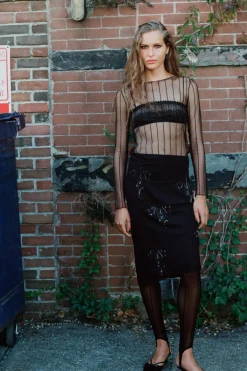 Outlet FALDA GEORGETTE ABALORIOS Mujer Faldas / Shorts|Lenceria