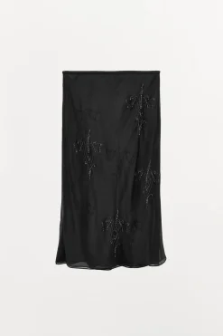 Outlet FALDA GEORGETTE ABALORIOS Mujer Faldas / Shorts|Lenceria