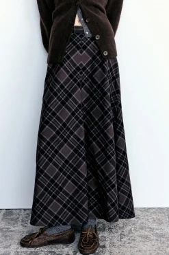 Discount FALDA LARGA CUADROS Mujer Faldas / Shorts