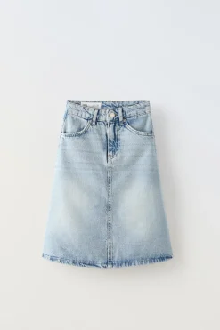 Niños ZARA 6 - 14 Años·Faldas / Bermudas<FALDA LARGA DENIM