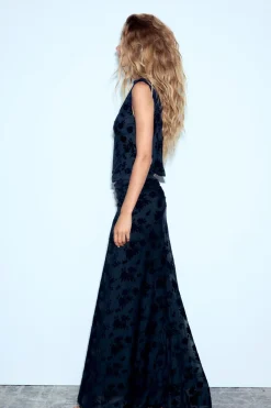 Clearance FALDA LARGA TUL FLOCADO Mujer Faldas / Shorts