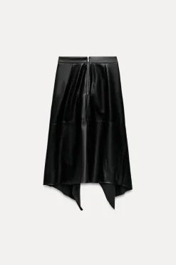 Online FALDA MIDI ASIMÉTRICA EFECTO PIEL ZW COLLECTION Mujer Faldas / Shorts