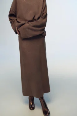 Hot FALDA MIDI CAPA PUNTO LISO Mujer Cárdigan / Jerséis|Punto