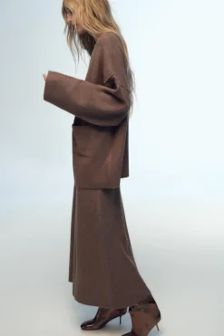 Hot FALDA MIDI CAPA PUNTO LISO Mujer Cárdigan / Jerséis|Punto