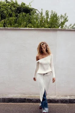 Outlet FALDA MIDI CHENILLA CREMALLERA Mujer Faldas / Shorts