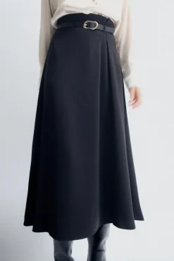 Fashion FALDA MIDI CINTURÓN Mujer Faldas / Shorts