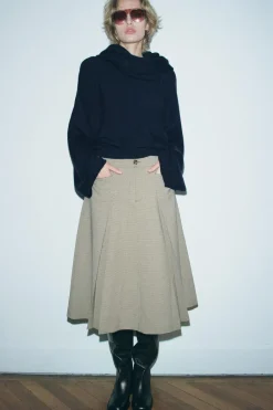 Outlet FALDA MIDI CUADROS ZW COLLECTION Mujer Faldas / Shorts