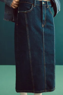 Online FALDA MIDI DENIM TRF Mujer Faldas / Shorts